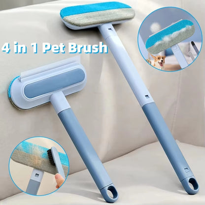 Pet Hair Remover Tool 4-In-1 Reusable Lint Brush for Dog Cat Fur Removal on Couch Carpet Clothes Bed Furniture Car Upholstery
