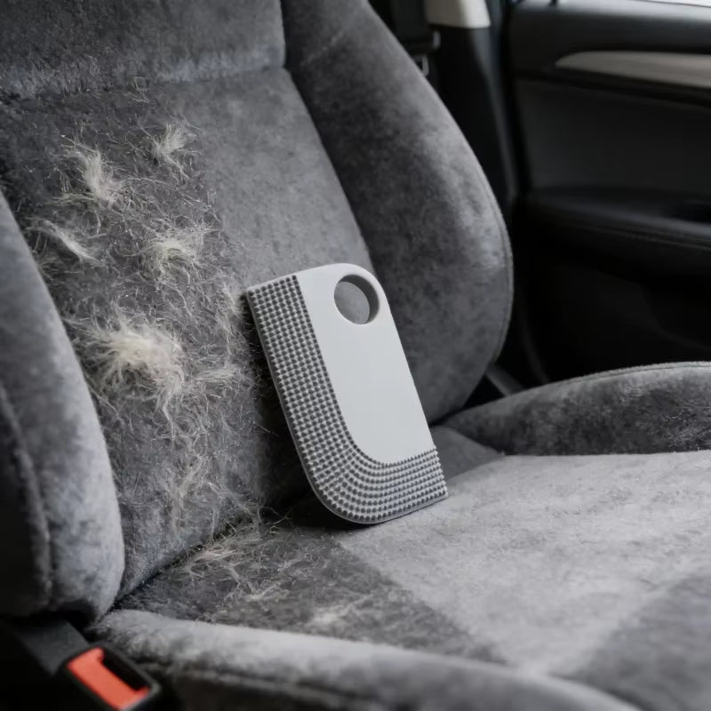 Car Interior Pet Hair Remover Brush Soft Rubber High Viscosity Curved Scraper Tool Cat Dog Fur Home Auto Seat Carpet Cleaning