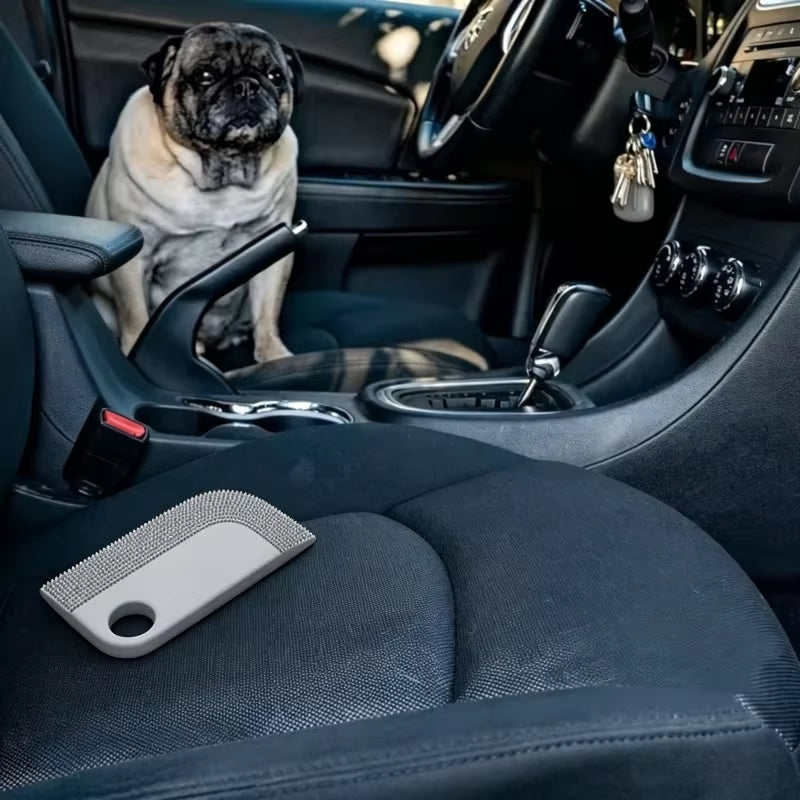Car Interior Pet Hair Remover Brush Soft Rubber High Viscosity Curved Scraper Tool Cat Dog Fur Home Auto Seat Carpet Cleaning